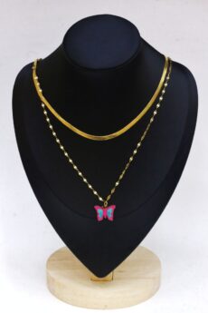 سلسال مطلي ذهب.ستان ستيل .فراشه