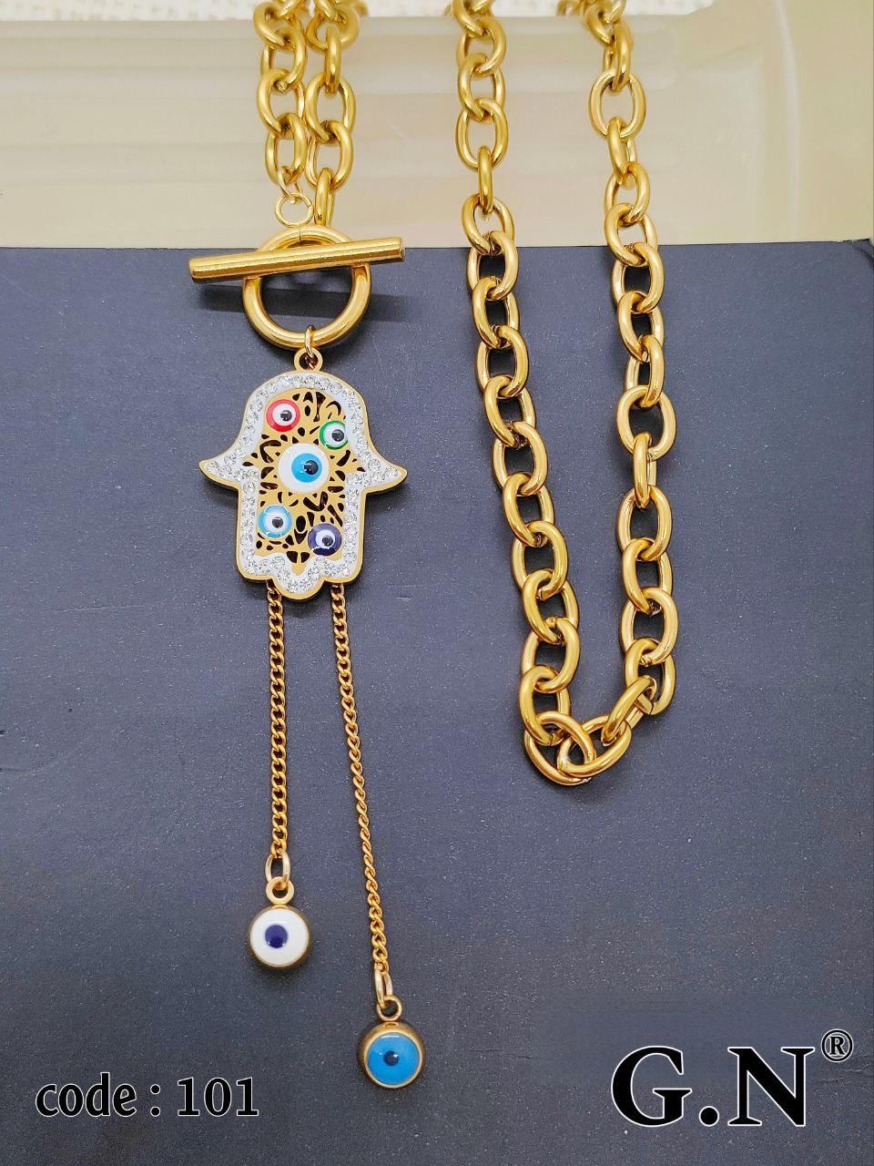 سنسال . مطلي ذهب. استان ستيل. فصوص ميكرو زيركون.